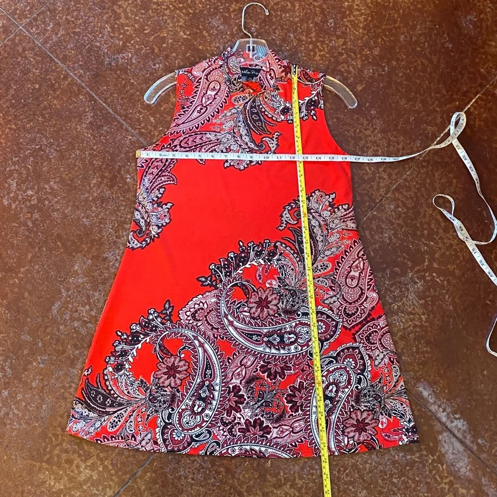 Melissa Paige Sleeveless Tunic Paisley Red XS - Picture 2 of 8